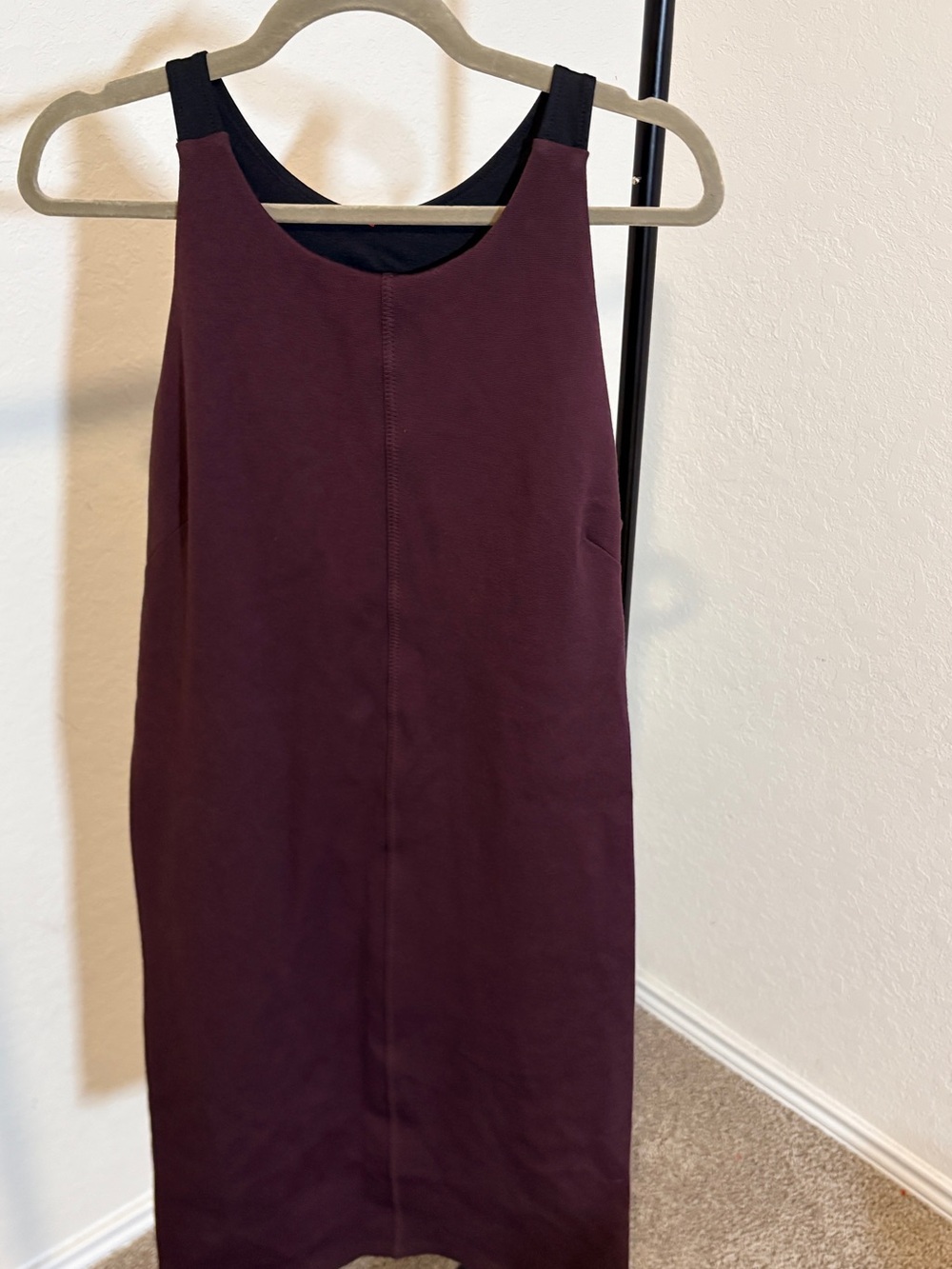 Athleta Whirlwind Tank Midi Dress in Deep Plum with In Shelf Bra